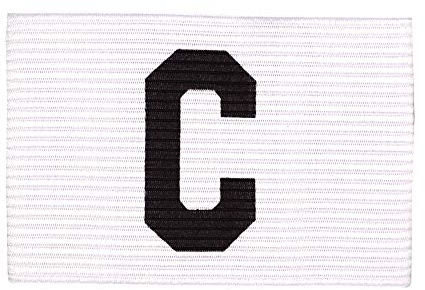 BEST SPORTING Spielführerbinde I elastische Kapitänsbinde Fußball I Captain Armband I weiß + schwarzer Aufdruck I hochwertige Fußball-Armbinde I Spielführerarmbinde für den Sport 8 cm breit