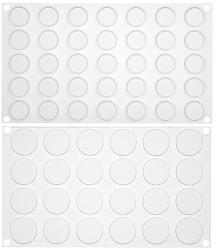 Flat Round Disc Silicone Mold Baking Tray 2 Sizes for Mini Tart Epoxy UV Resin Chocolate Cookie Dessert Caramel Candy Soap Jewelry Making