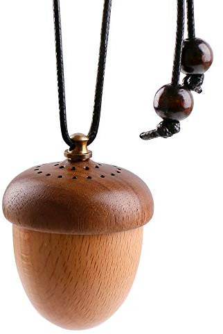 RoyAroma Wooden Acorn Essential Oil Car Diffuser Air Freshener Hang Decoration Brown