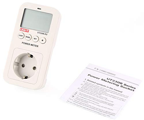 Lorenlli Fit UNI-T UT230B-EU Wattmeter Voltage Current Cost Frequency Power Meter LCD Power Consumption Monitor Outlet