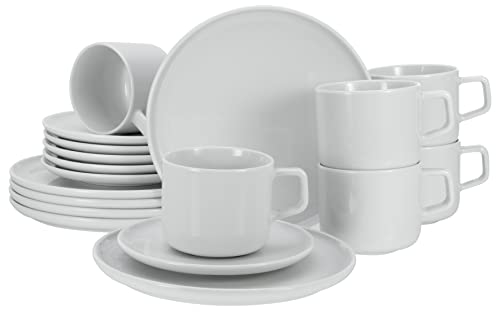 CreaTable, 16736, Serie Chef Collection, 18-teiliges Geschirrset, Kaffeeservice aus Porzellan, spülmaschinen- und mikrowellengeeignet, Made in Europe