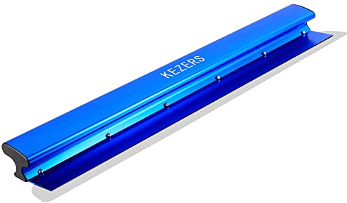 KEZERS Flächenspachtel 80cm, 0,3 mm Edelstahlklinge, Glättungs- und Knockdown-Trockenbaumesser, Spachtel zum Verputzen von Wänden und Decken