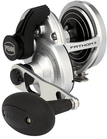 Penn Fathom II Reel 25NLD – Högerhänt multirulle, rulle för havsfiske, havsrulle för båtfiske