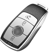 ontto Étui de Protection pour clé de Voiture - Convient pour Mercedes Benz A C E S G Classe GLC CLE CLA GLB GLS W177 W205 W213 W222 X167 AMG - en Silicone TPU - Argenté