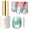 IMTITI Hellgrün UV Gel Nagellack, 15 ml 9D Chamäleon Holografisch Gel Nagellack Magnetisch Nagelgel Glitzer Katzenauge UV LED Soak Off mit 1 Magnet