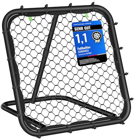 SONGMICS Porta da Calcio, Rete da Calcio per Adolescenti, Portatile, con Telaio in Acciaio, Inclinazione Regolabile, Montaggio Rapido, per Giardino, Parco, Spiaggia, Nero Inchiostro SZQ084B01
