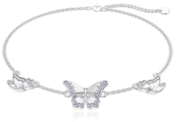 Flpruy armband dam 925 sterlingsilver dubbelt armband zirkon hjärta armband justerbart armband armsmycke födelsedagspresent, Sterlingsilver