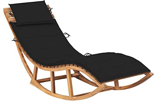 Willood Schaukelliege mit Auflage Massivholz TeakSchwarz