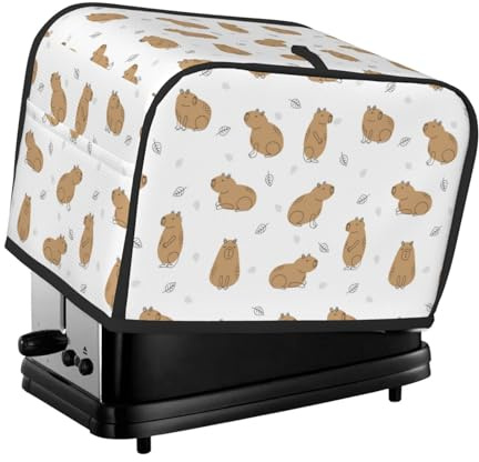 Capybaras - Copertura per tostapane a 2 fette, impermeabile, con tasche, per piccoli elettrodomestici da cucina, protezione dalle impronte digitali, lavabile in lavatrice