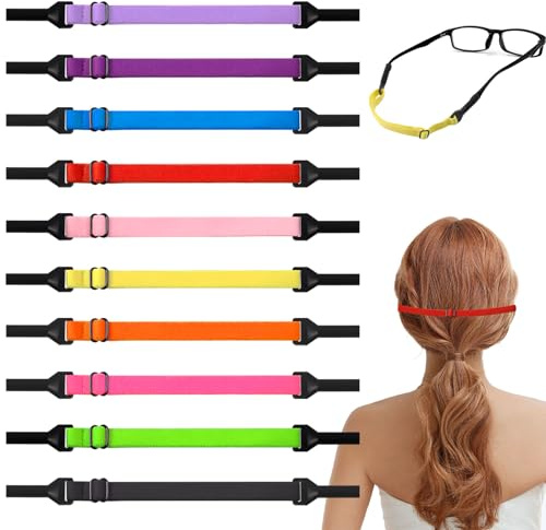 loghohu 10 stycken glasögonband sport, glasögonband herr justerbar glasögonhållare halkfria glasögonremmar glasögon hållare rep sport glasögonremmar för män kvinnor barn