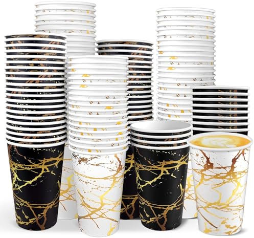 Vasos Desechables de 500 ml (74 Unidades) - Vasos de Papel Reciclables para Café, Té y Bebidas Frías/Calientes - Ideales para Fiestas, Eventos y Uso Diario - Tazas de Café Prácticas y Ecológicas