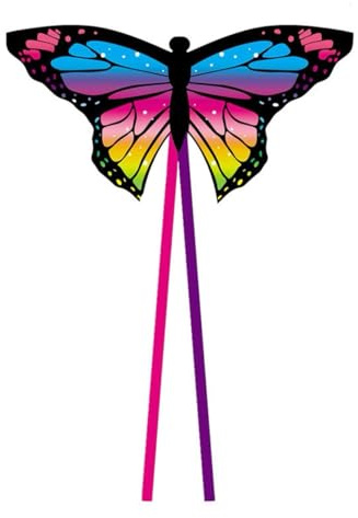 SSKHE Grand Cerf-Volant Papillon Coloré pour Enfants & Adultes - Facile à Voler avec Conception Unique et Longue Queue - pour Parc & Activités Familiales en Plein Air