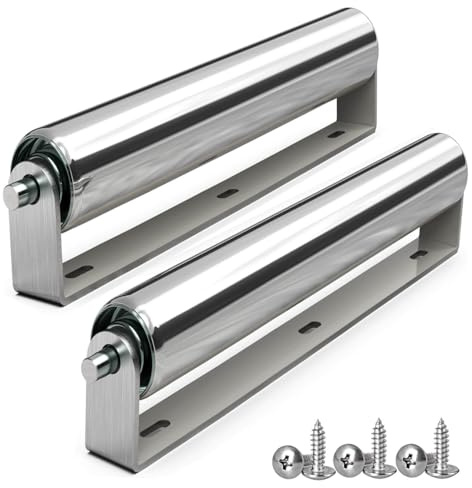 TAOMENNI 2 Diameter Roller with Bracket Set, 11.8 BF Length, 2-Pack, Heavy Duty 13.8 Total Length Conveyor Rollers for Woodworking, Kayak Loaders & DIY Transport, Durable Metal Construction