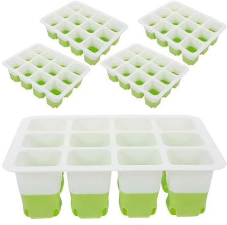 BESTonZON 5 Pièces Pots de Germination Silicone Réutilisables avec Cellules pour des Semis Intérieur Trays de Plantation pour Jardiniers