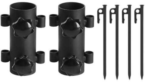 Tent Fixing Holder - Windproof Awning Rod Bracket, Portable Canopy Pole Stabiliser | Lightweight Outdoor Shade Support Rack Steel Frame Design Improves Shelter Balance During Camping Fishing Beach Hik