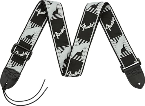 Fender Monogrammed Sangle pour Guitare Noir/Gris Clair/Gris Foncé - Noir
