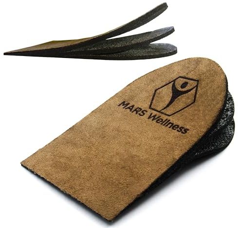Premium Adjustable Orthopedic Heel Lift - Made in the USA - for Heel Pain and Leg Length Discrepancies - Medium Pack of 2 Brown