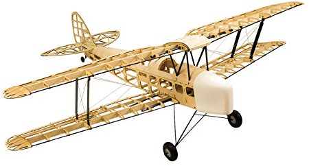 JAMARA 006149 - Tiger Moth 1400 mm CNC Lasercut Bausatz - Holzbaukasten, Rumpf aus Balsa- und Sperrholz, Tragflächen aus Holz in Rippenbauweise, Lasergeschnitten, 4 Kanal, elektrischer Antrieb