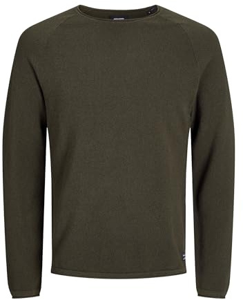 Jack & Jones Herren JJEHILL Knit Crew Neck NOOS, Olive Night, XS EU