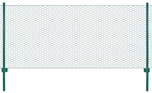 vidaXL Clôture en Grillage Métallique avec Poteaux Panneau de Clôture Protection pour Chiots Volaille Jardin Cour Arrière Extérieur Acier 25x0,75 m