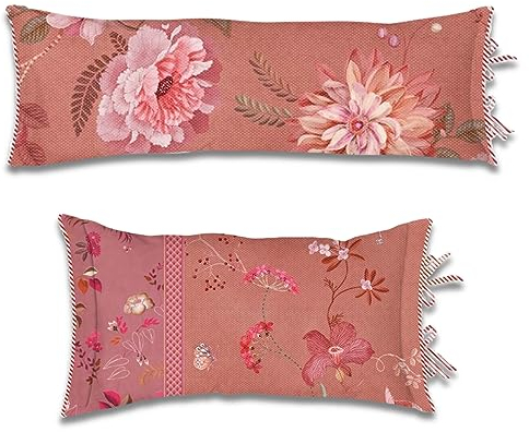 Pip Studio Dekokissen Tokyo Bouquet Pink Blumen Blüten Geblümt Rosa Bogen Wendeoptik Zierkissen, Größe:35 x 60 cm