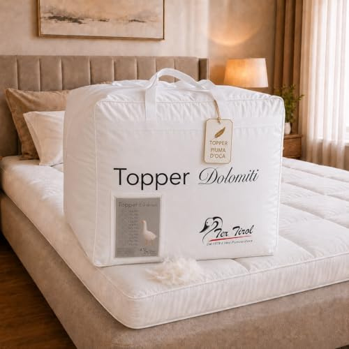 TOPPER per Materasso in PIUMINO Oca TEX TIROL © DOLOMITI 50% Piumino Oca / 50% Piuma Oca - Singolo cm. 80x190