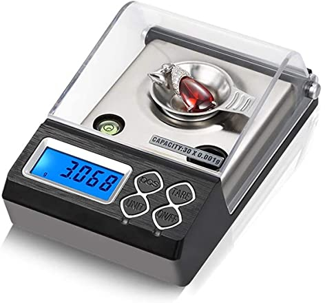 OUSIKA Mini bilancia digitale 0,001 g Bilance elettroniche for gioielli ad alta precisione Display LCD Bilance for carati tascabili con tara for gemme, oro e laboratorio Bilancia (Size : 50g/0.001g)