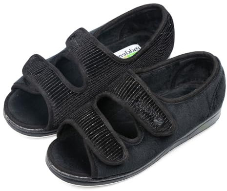 Padders Lydia Super Wide 6E Fitting Womens Memory Foam Slippers
