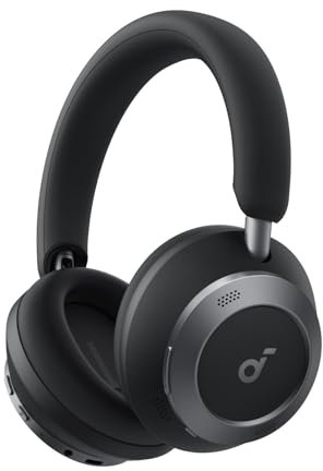 soundcore Space One Pro de Anker, Auriculares adaptables con cancelación Activa de Ruido, diseño súper Plegable, Audio sin pérdida de 60 Horas, Carga ultrarrápida(Reacondicionado)