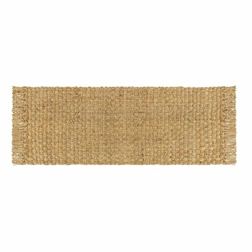 Loberon Läufer Moody, Handgewebtes Flechtmuster, für Flur, Bad oder Wohnzimmer, mit Seitlichen Fransen, 70x180 cm, Teppich, Wohntextilien, Wohn-Accessoire, Jute, braun