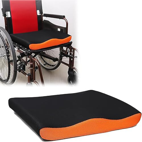 KHZKHC Cuscino Speciale per Sedie a Rotelle, Cuscino Antiscivolo E Antidecubito da 46 * 42 Cm, Cuscino Sacrale in Memory Foam, Sedile Antipressione 3D, Confortevole E Traspirante