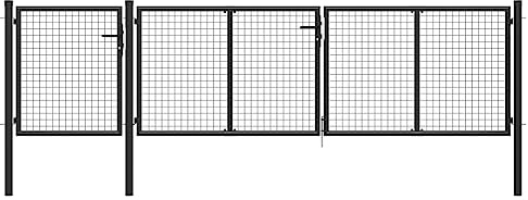 Cancello da Giardino in Acciaio, con Serratura e Chiavi, Design Resistente, Cancello per Recinzione, Portoncino Ingresso Esterno, per Giardino e Cortile, Colore Antracite, 400 x 150 cm