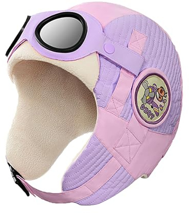 AYPOW Bonnet d'hiver Polaire Thermique Enfants 6-10 avec Lunettes Détachables, Outdoor Coupe-Vent Imperméable Chaud Cache-Oreilles Aviateur Chapeau Trappeur Casquette pour Garçons Filles Ski Cyclisme