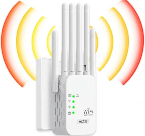 UchiTech - Repetidor WiFi 300 Mbps, Amplificador de Señal WiFi de Largo Alcance 2,4 GHz, Extensor de Red Inalámbrica con Configuración Rápida por WPS o Web, para Hogar y Oficina Pequeña