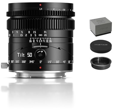 TTARTISAN Lutbar 50 mm f1.4-objektiv, helbild, manuellt fokus, porträttobjektiv, stor bländning, kompatibel med L-hållare (L-hållare)