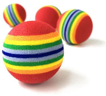 Hemobllo Interactif et D'entraînement Lot de 12 Balles Arc-en-Ciel pour Chien en Mousse Eva et Soins Dentaires pour Jeux en Extérieur