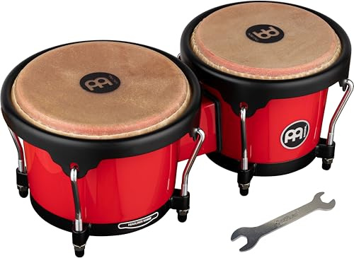 (HB50R) | Bongos profesionales de carcasa sintética duradera para adultos con llave de afinación