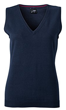 James & Nicholson Damen V-Neck Pullunder, Blau (Navy), 36 (Herstellergröße: M)