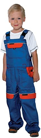 ARDON Bambini, salopette ragazzi, ragazze lavorano pantaloni dei bambini, tuta, Bob Aggiustatutto, Junior 100% cotone, Pantaloni al giardino (blu/rosso, 140)