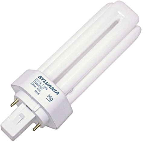SYLVANIA DULUX 26W T4 Triple Compact Fluorescent Lamp with 2-Pin Base, 2700K, 82 CRI, Frosted Finish - 1 Pack (20454)