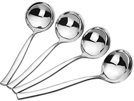 Pekky Small Soup Ladle Spoon, Stainless Steel Gravy Ladle Spoon Set, 4 Pieces