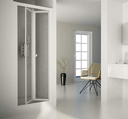 Porta doccia a libro soffietto pvc bianco acrilico h.185cm DOPLAS (104-109 cm)