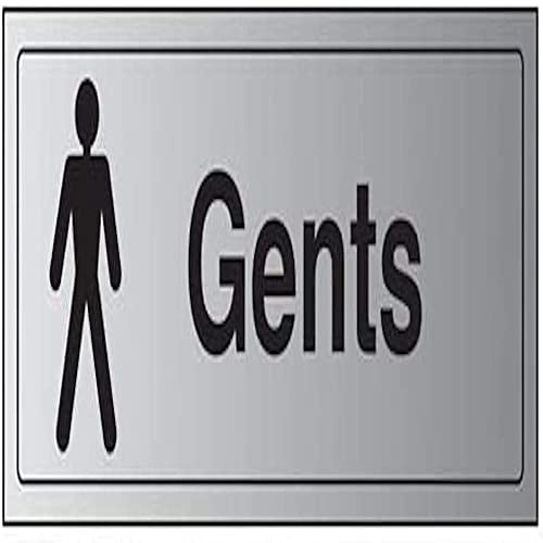 V Safety General Door-Gents toilet Sign - 300mm x 100mm - Self Adhesive Alu Effect