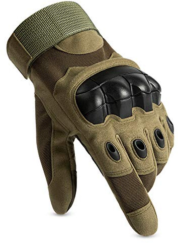 HUNTVP Guanti Tattici Touchscreen Guanti Militare Dito Pieno Traspiranti per Moto Softair Paintball All'aperto Campeggio Bicicletta,verde M