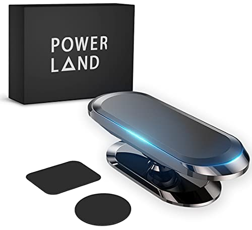 powerland - Soporte para teléfono de Coche, magnético portátil, Soporte para teléfono Inteligente, rotación de 360°, imán Fuerte para iPhone/Huawei/Galaxy/Sony Caja de Regalo, Color Negro