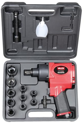 Valex Avvitatore Pneumatico ad Impulsi con Bussole, Nero, 1/2 Attacco Quadro, in Valigetta