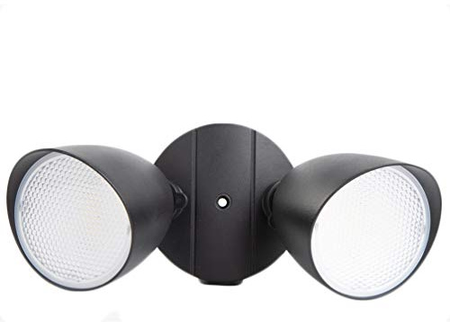 LUTEC 23.5W LED Dual-Head Floodlight Outdoor Wall Lights 1700 LM Integrated Waterproof Exterior Security Light for Patio, Garden, Yard Black 5000K Energy Class A