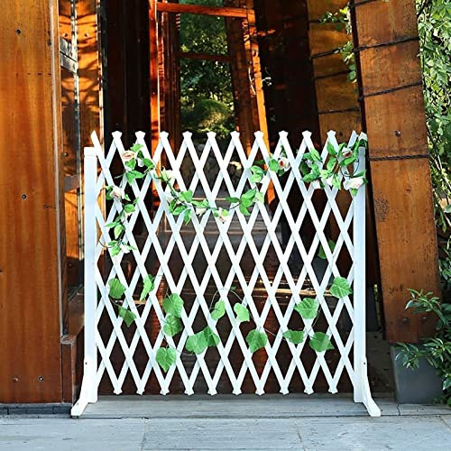 Trästaket Trädgårdsstaket - Restaurangavskiljningsbarriär, Trädgård/grönsaksträdgård/gård skyddsräcke, multifunktionell teleskopisk växtklättringsspaljé, vit (Size : 200 * 90cm)