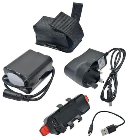 Baceyong 6-section 18650 Battery Pack 8.4V Bicycle Light Special Battery Pack + Bicycle Taillight + UK Standard USB Charging Adapter