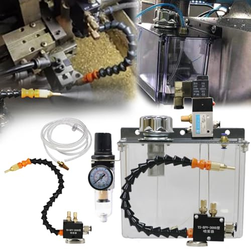 Sistema Pulverización Lubricante, 3L 24V Bomba Refrigerante Aerosol Rociador Niebla Aceite Para Tubería Aire Torno CNC Fresado Taladro Máquina Herramienta Completamente Sellada Rociador Enfriamiento